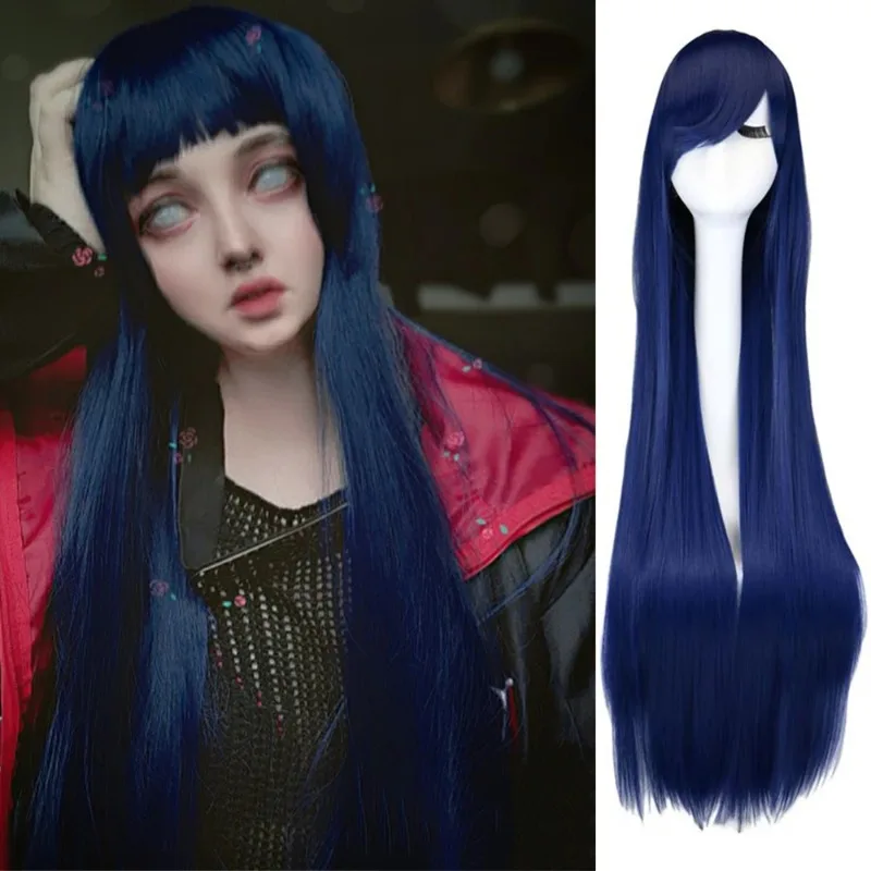 

Cosplay Wig 80cm Long Straight Multicolored Heat Resistant Synthetic Hair for Anime Cos Halloween Party