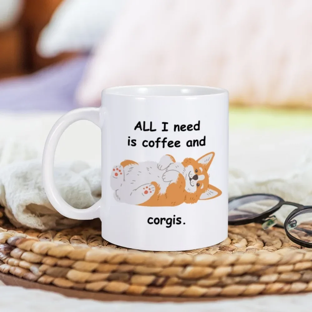 Cute Corgi Coffee Mug Ceramics Camping Cup 11oz Home Tea Cup Dog Lover Birthday Water Mugs Gift Pembroke Welsh Corgis Owner Cups