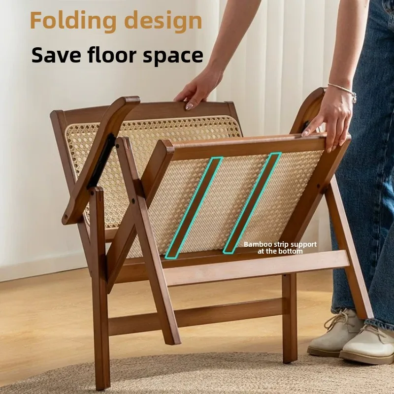 Portable Folding Camping Chair Outdoor Fishing Stool for Garden Bamboo Deck Chair Compact Travel Seat for Drawing and Painting