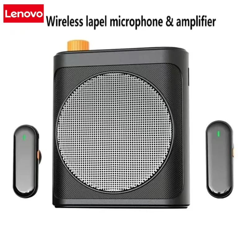 Amplificador de voz inalámbrico Bluetooth Lenovo con micrófono de solapa para maestros, adultos mayores, entrenadores, megáfono USB 2