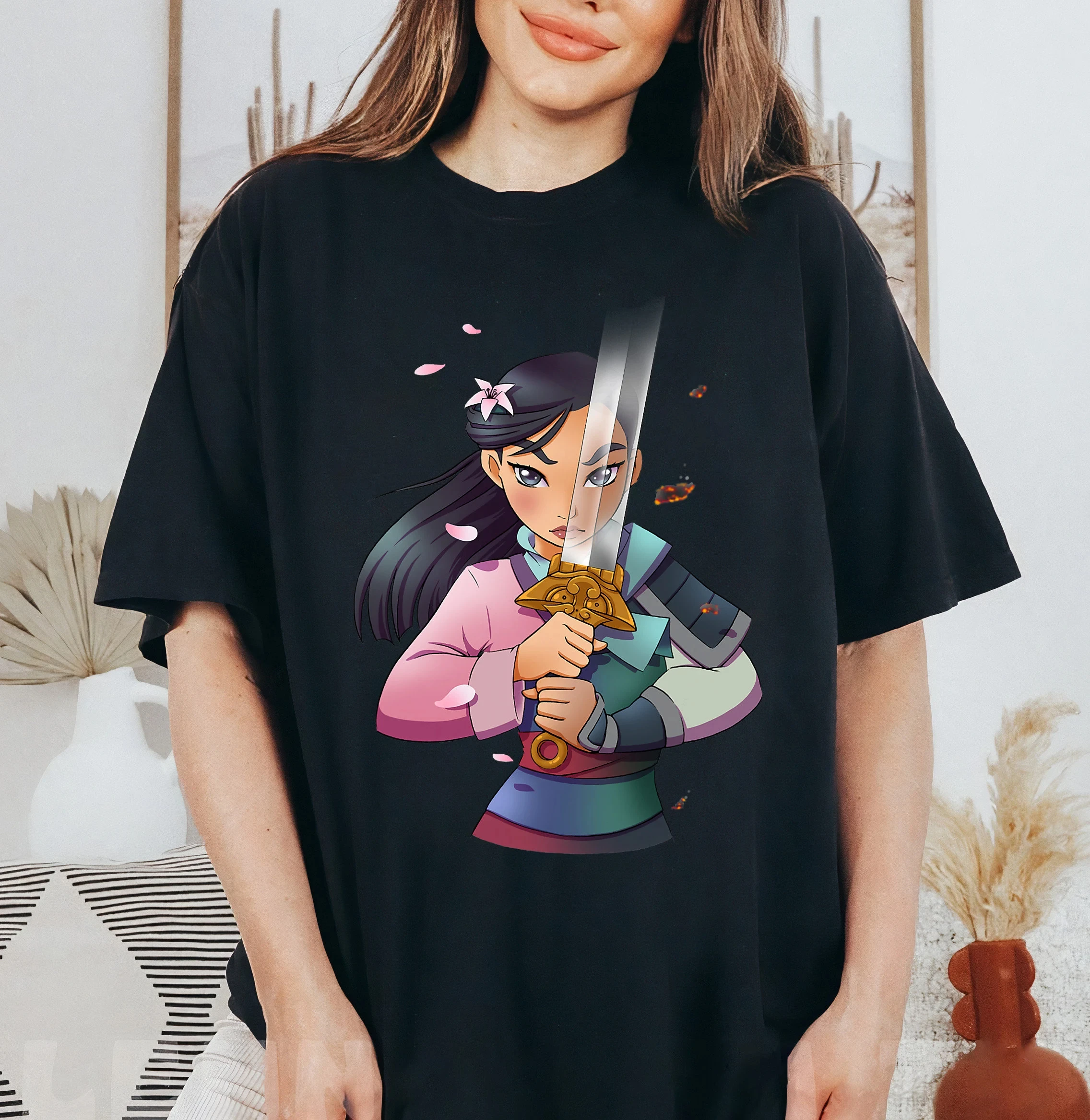 تي شيرت ديزني مولان الرسوم المتحركة نصف فتاة نصف المحارب، قميص أميرات ديزني WDW قميص عطلة عائلية، قميص ديزني لاند