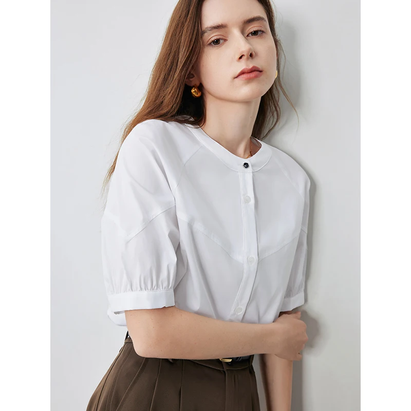 TOYOUTH Women Short Sleeved Shirts 2024 Summer New Commuter Top