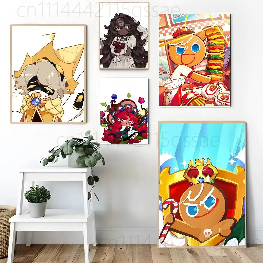 White lily C-Cookie Run Kingdom Poster Prints For Bedroom Living Room Canvas Painting Wall Art Home Decor