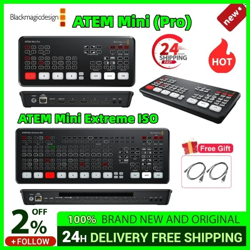 Blackmagic Design ATEM Mini Extreme ATEM Mini Pro ISO ATEM Mini Live Stream Switcher Multi-view and Recording New Features