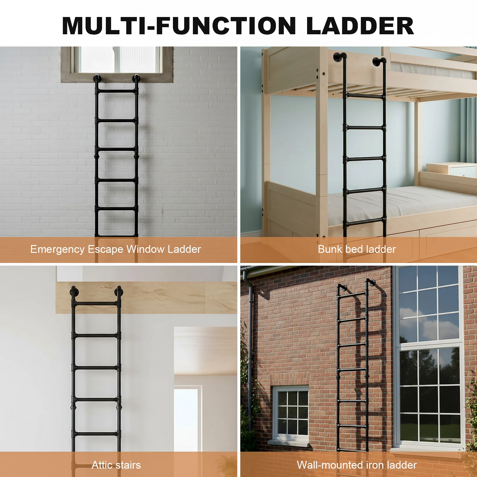 

Wall Mounted Ladder Space-Saving Floor-Standing Ladders Carbon Steel Ladder for Caravans Dormitory Double Beds