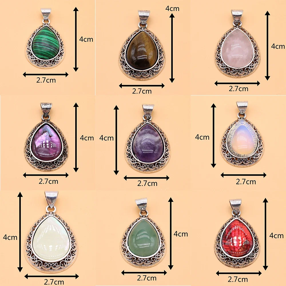 

Natural Stones Pendants Water Drop Shape Gemstone Exquisite Charms for Jewelry Making Diy Bracelet Necklace Earrings Accessories