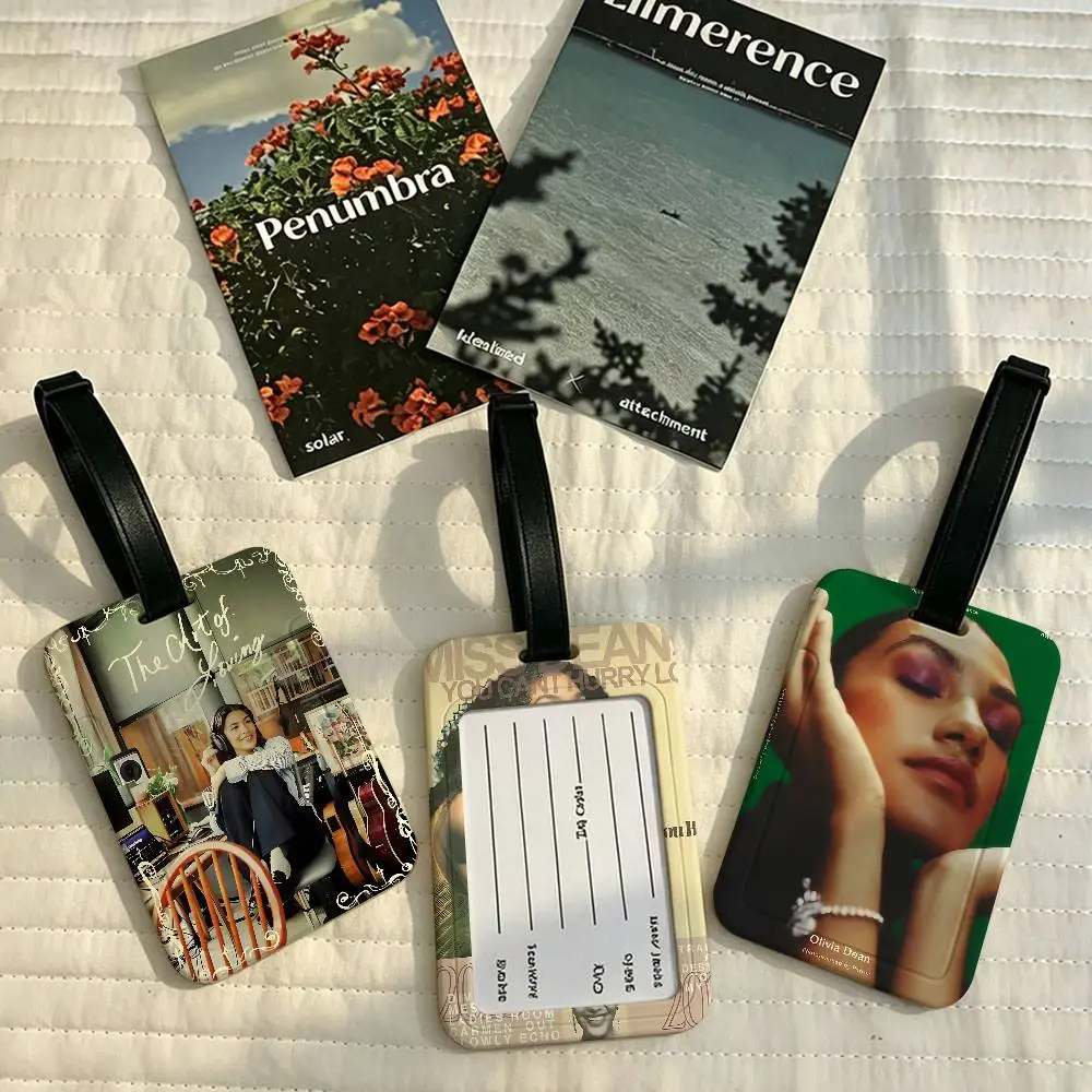 Singer Olivia Dean The Art Of Loving Waterproof PVC Baggage Tag With Info Card Anti lost Identification Tag For Luggage Backpack