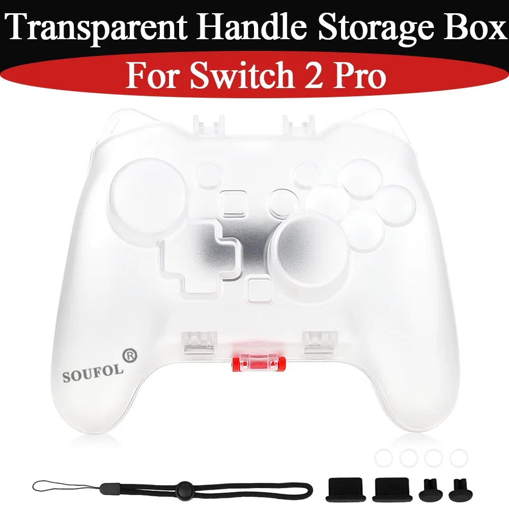 Duurzame Transparante Opbergdoos met Handvat voor Switch 2 Pro Controller, Krasbestendige Beschermende PC-Hoes voor NS2 PRO Accessoires