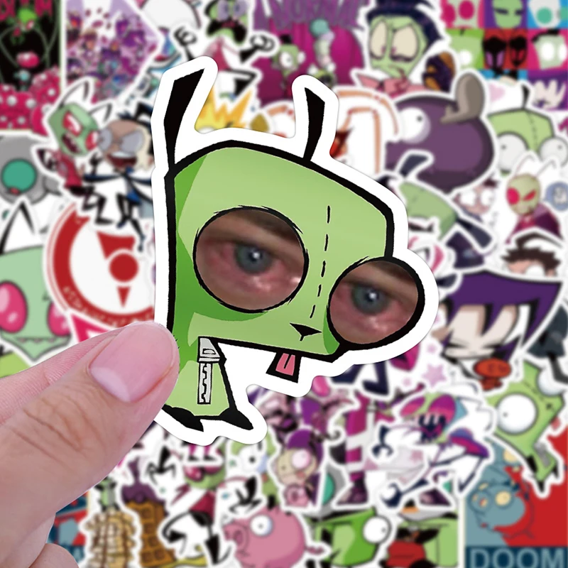 Gorąca sprzedaż 50 sztuk Cartoon Anime rysunek naklejki Starhip Invasions Invader ZIM kubek wody DIY Graffiti wodoodporna naklejka