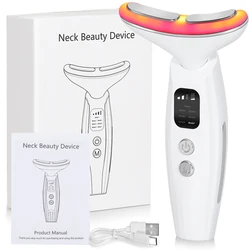 Pescoço e Face Beauty Device, LED Photon Therapy, Pele Apertar, Reduzir o Queixo Duplo, Anti Rugas, Pescoço Levantamento Massager, Skin Care Tools