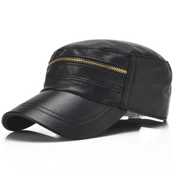 Gorra de béisbol ajustable Para Hombre, gorro de béisbol con Cierre trasero de cuero PU, Estilo Vintage, cálido, Para invierno