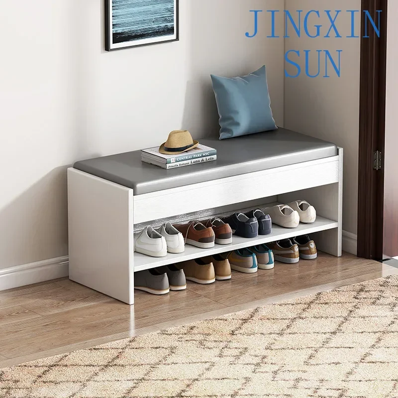 Shoe changing stool, household doorstep, sittable shoe putting stool, integrated shoe rack, modern and minimalist style