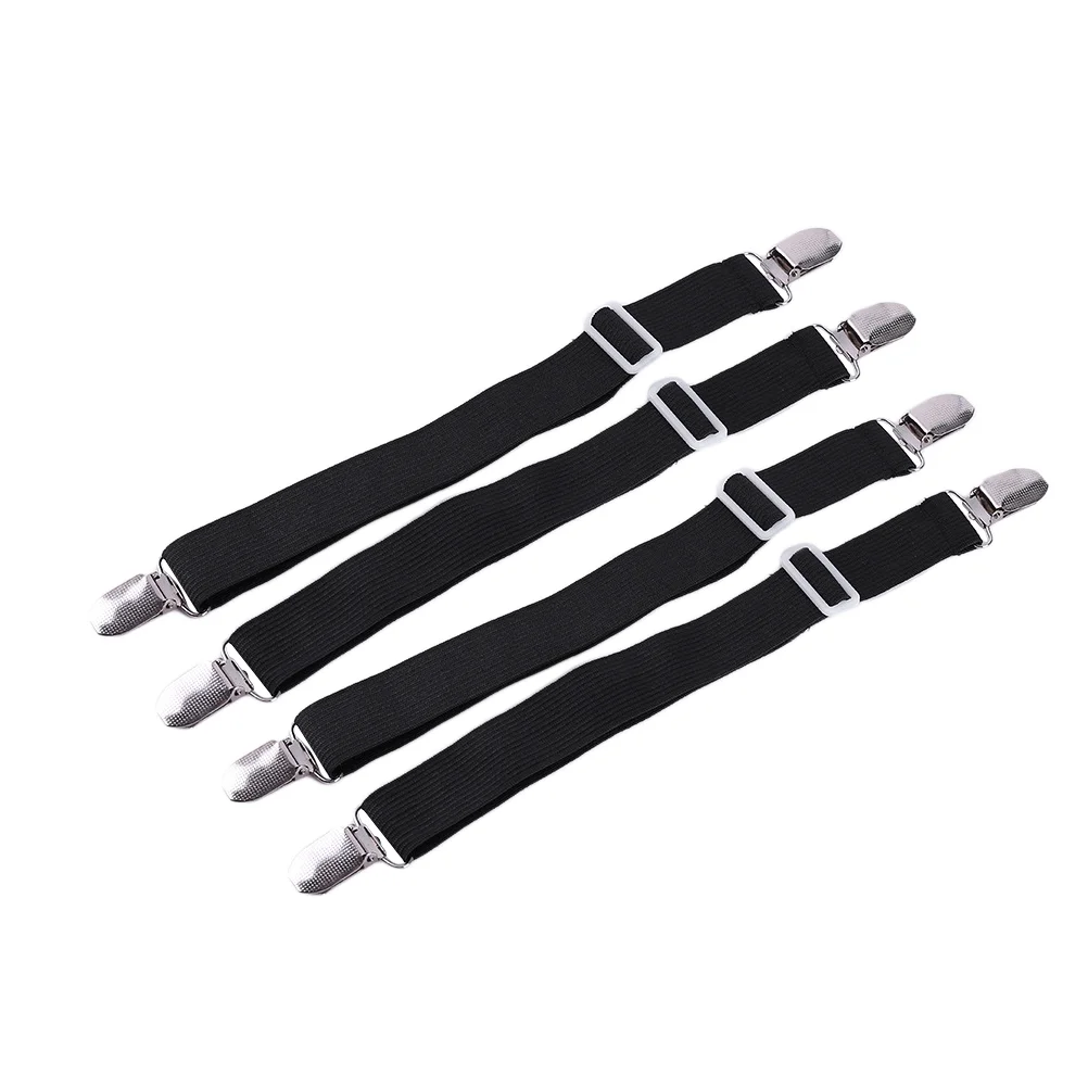 

4pcs Bed Sheet Adjustable Fasteners Suspenders Gripper Elastic Straps Clips for Various Bed Sheets Mattress Covers Sofa Cushion