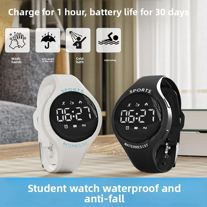 2026 New Smart Bracelet for Students Silent Alarm Vibrating Watch Multi Sport Waterproof Swimming Step Counter