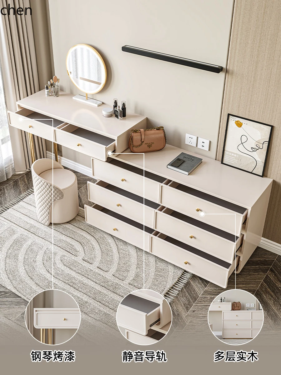 HT light luxury dresser chest cabinet integrated desk bedroom modern simple bedside cabinet makeup table