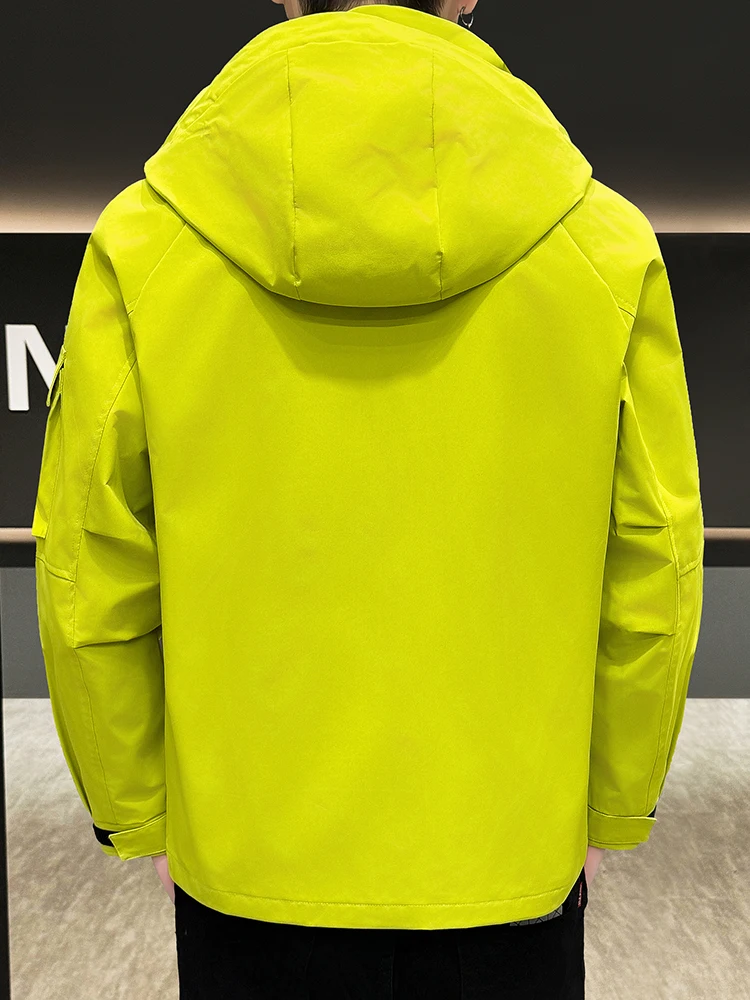 2025 New Men's Jacket Casual Fashionable Hooded All-Match Stylish Spring Autumn Standard Fit Youth Travel Modern Style Coat