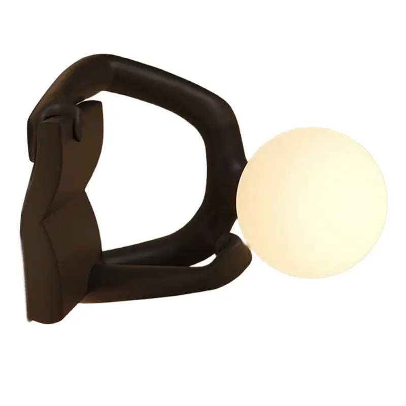 Elegant Design Modern Minimalist Abstract Figure Reading Lamp Night Light For Bedroom Office And Study Desk Decor Black-AT64