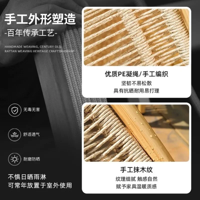 Rocking  Reclining Adult Sleeping Balcony Home Leisure Lunch Break New Chinese Style Adult Happy Chair Rattan
