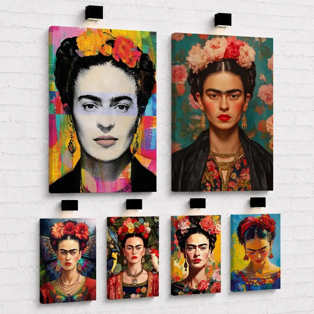 Iconic Artist F-Frida Kahlo Framed Wall Painting Framed Canvas Wall Art Print | Modern Poster | Home Hallway Decor