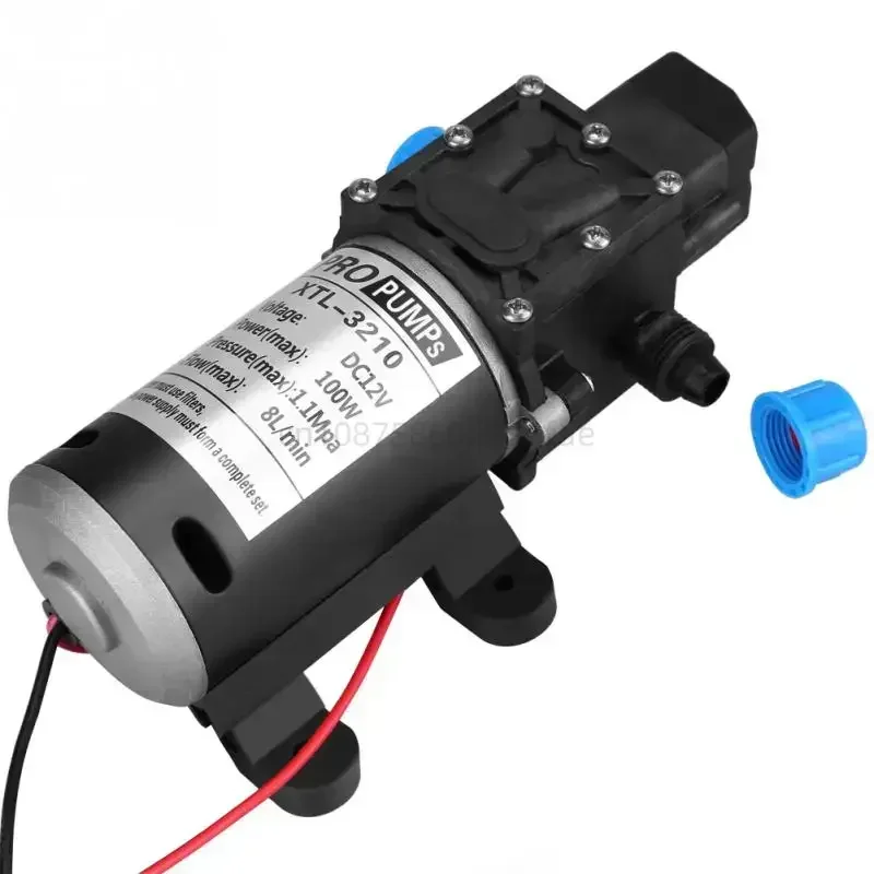 12V 100W Water Pump 8L/Min 160Psi High Pressure Diaphragm Self Priming Water Pump Car Wash Water Pump Tool