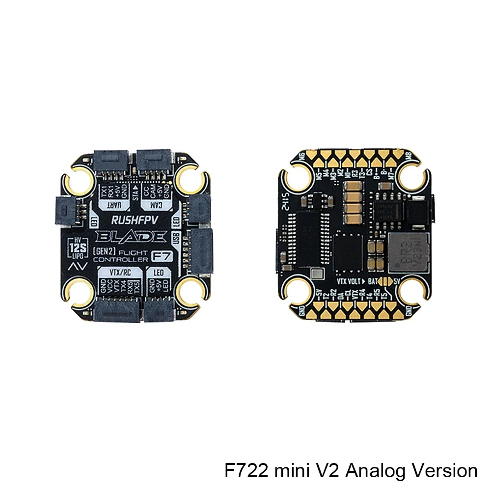 Rushfpv راش بليد F722 وحدة تحكم في الطيران الصغيرة التناظرية/الرقمية ث/ Am32 4in1 60a Esc المكدس 20x20 مللي متر ل Rc Fpv سباق الطائرة بدون طيار