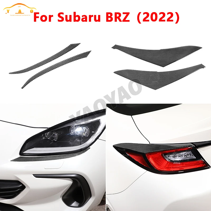 

Carbon Fiber Rear Tail Headlight Eyelid Eyebrow Cover Trim Sticker For Subaru BRZ For Toyota GR86 2022 2023 Accessories