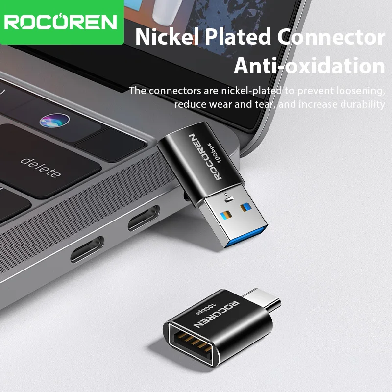 

Rocoren USB Type C OTG Adapter USB C Male to USB 3.2 Female Cable Converters For Macbook Samsung S23 Xiaomi 10 Gbps Type-c OTG