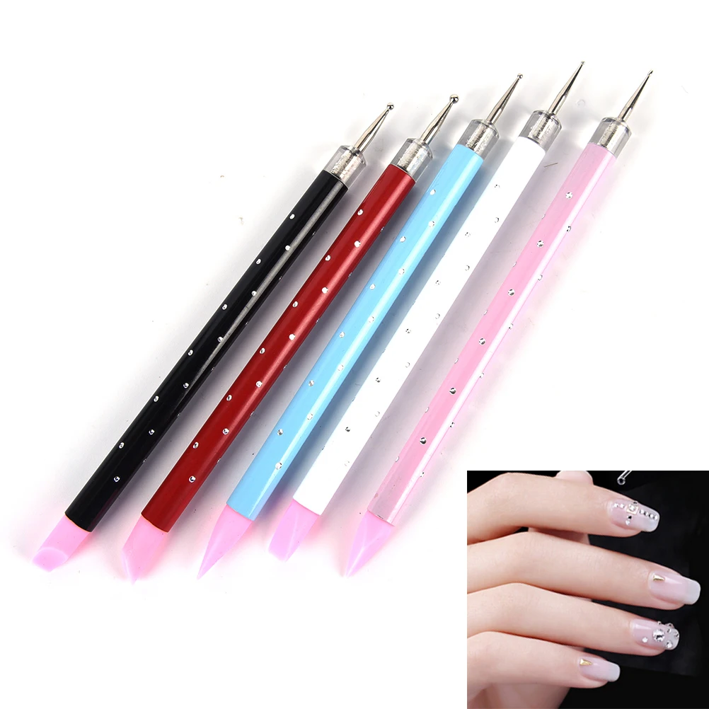 1Pc Double Different Head Dotting Pen Nail Dotting Tool Tips Bead Picker Wax Pencil