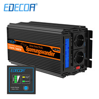 EDECOA 1500W pure sine wave power inverter DC 12V 24V to AC 220V 230V converter off grid transformer for home car solar system