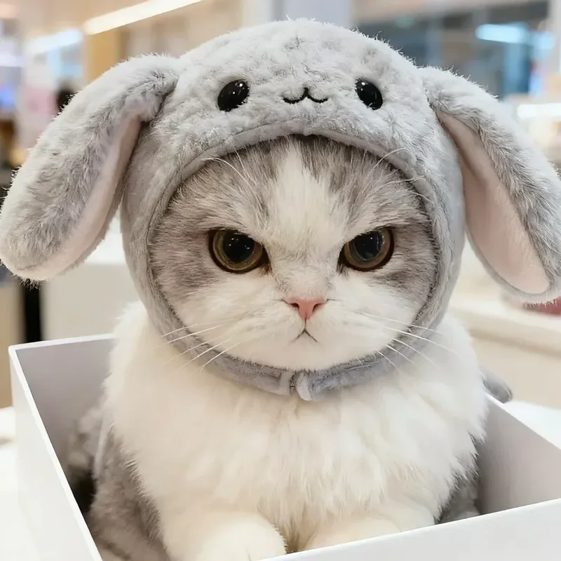 Cute Wolf Head Plush Hat For Dogs Cats Pet Costume Autumn Winter Warm Animal Ears Headgear Puppy Kitten Photo Prop Decor