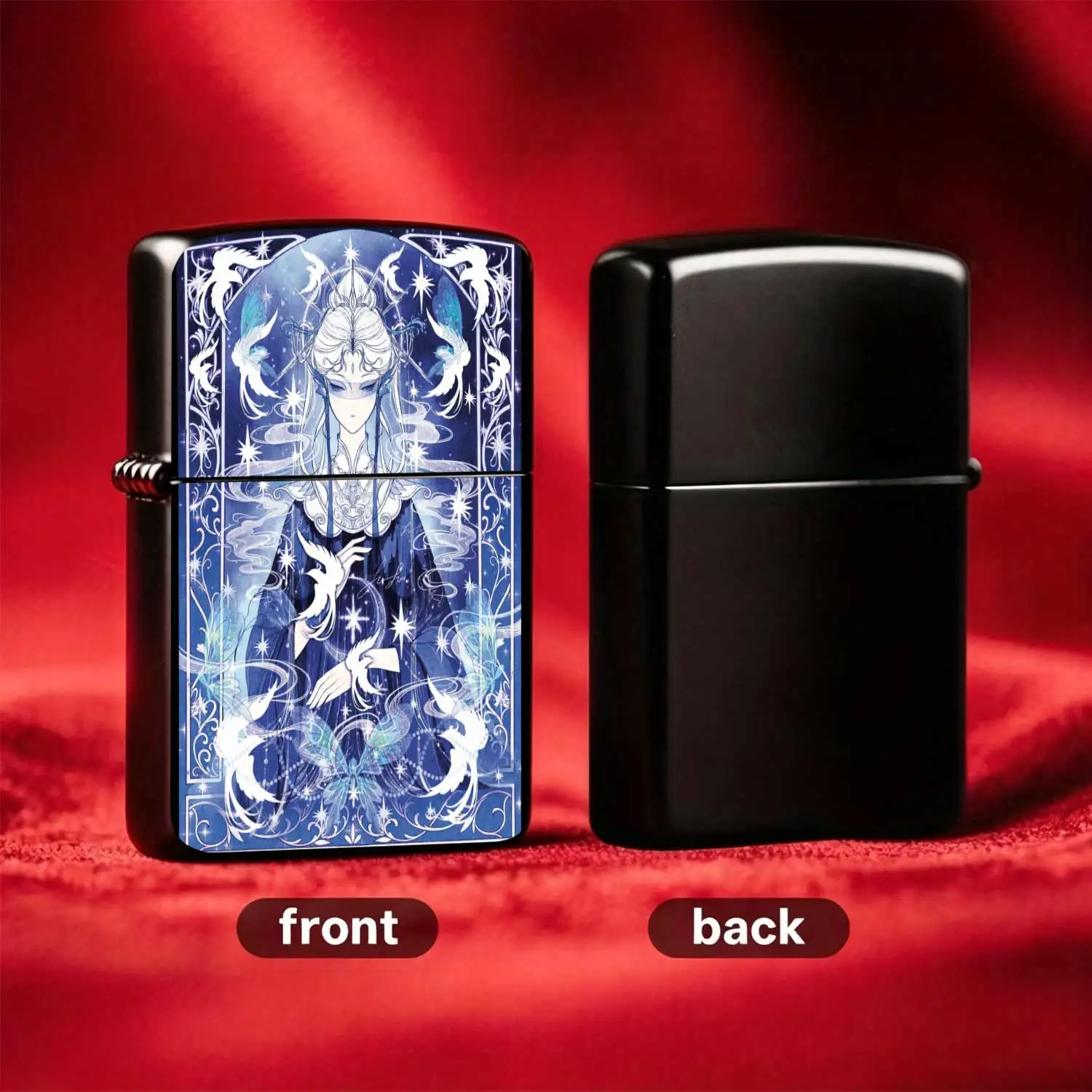 Windproof Design, Featuring Vintage Style Starry Night Goddess Theme, Exquisite Mythical Aesthetic, Portable Size for Easy Carry, Ideal for Personal Use,and Thoughtful Gift-giving Humorous Lighter