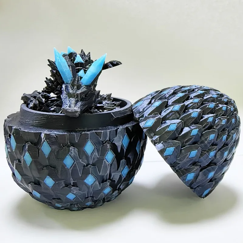 【セール中】3Dプリントクリスタルドラゴンと卵、発光ブルー、ストレス解消、多関節可動式フィジェット、大人向け装飾ギフト
