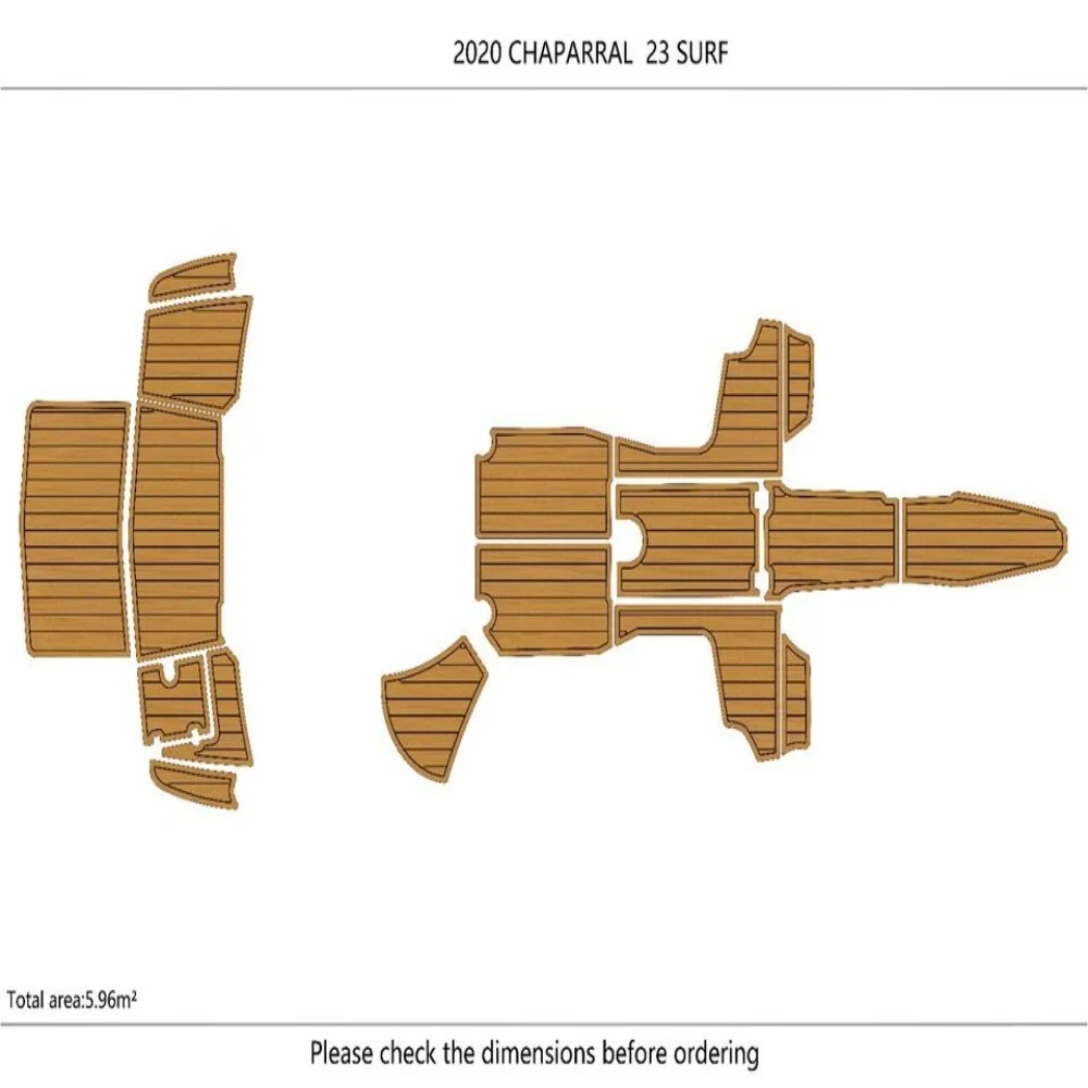 

2020 CHAPARRAL 23 SURF cockpit & Swim Platform 1/4" 6mm EVA Teak floor SeaDek MarineMat Gatorstep