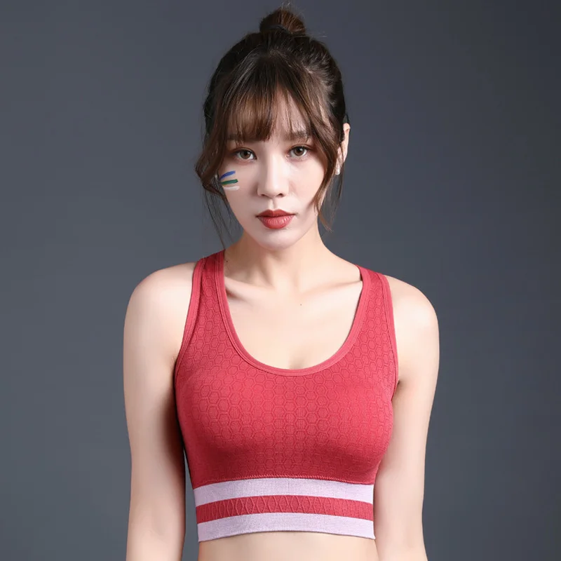 Sports Tube Top Women Shockproof Running Bralette Fitness Bra Wire Free Female Lingerie Solid Underwear