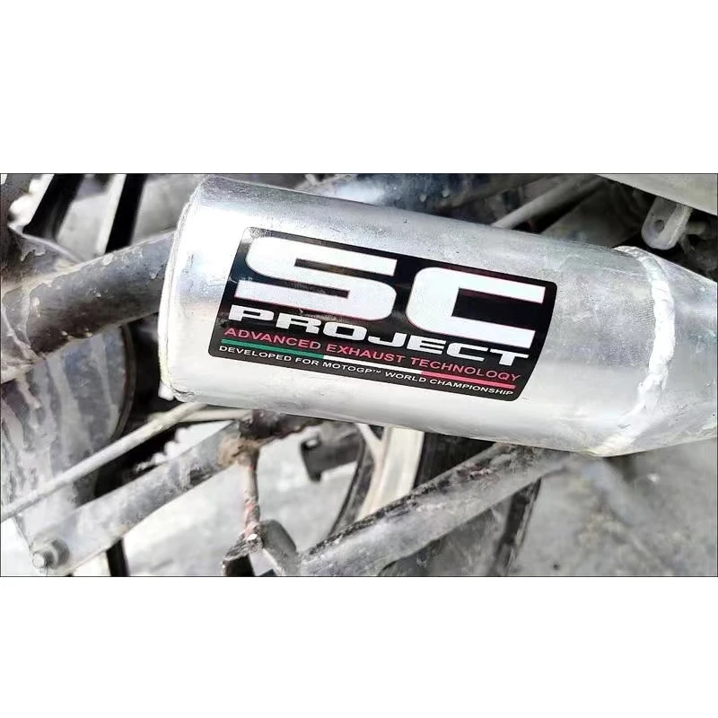 Waterproof decorative reflective sticker For SC PROJECT exhaust sticker Titanium alloy GP pipe sticker Motorcycle sticker image 4