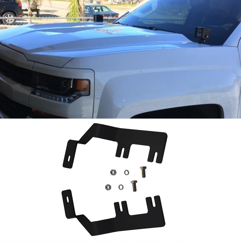 

Upper Hood Hinges A-Pillar Side LED Work Light Mount brackets For Chevrolet Colorado And GMC Canyon 2015-2022