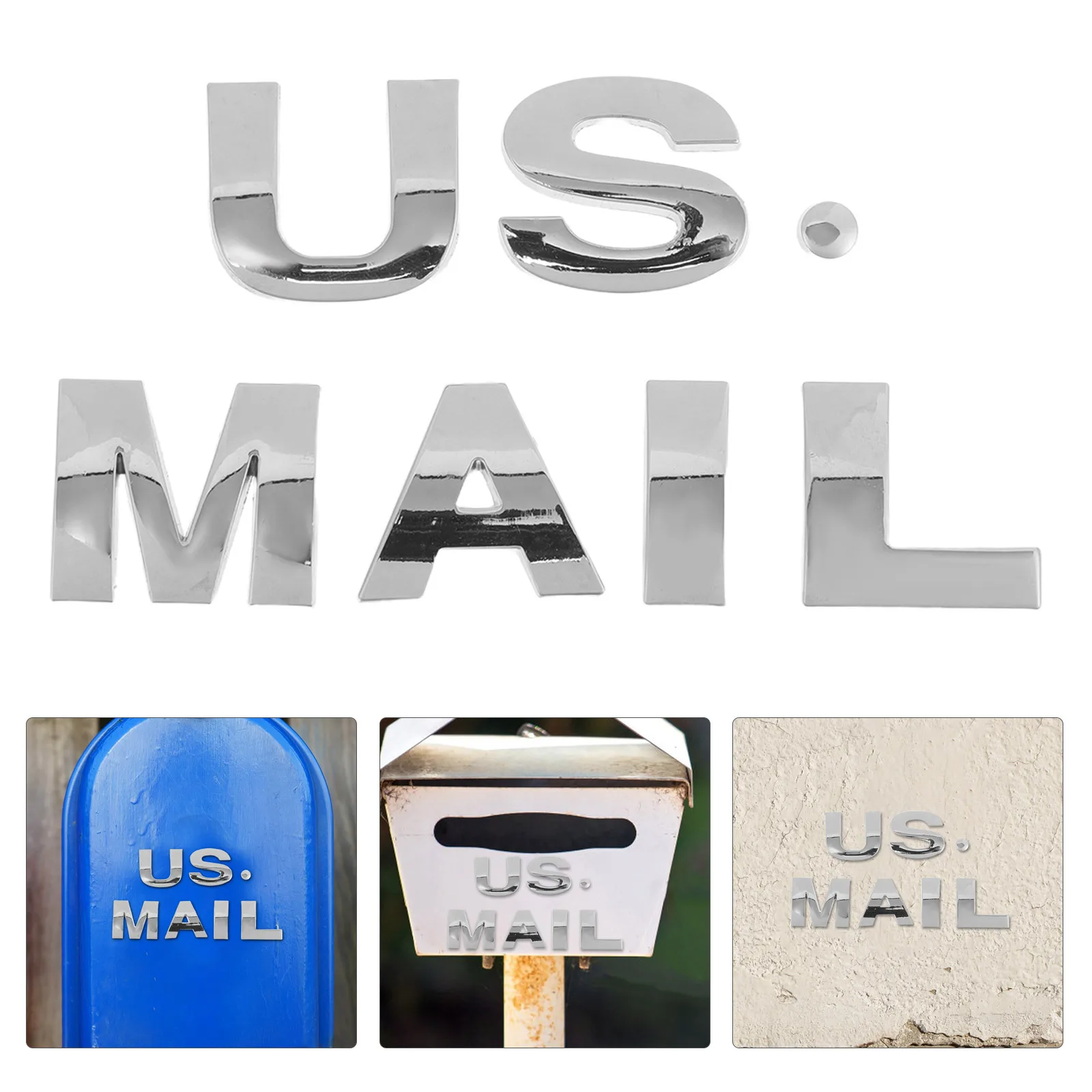

1Set Mailbox Letters: Weather Resistant Metal Letter Decals DIY Address Number Stickers for House Office Car Decorative Signage