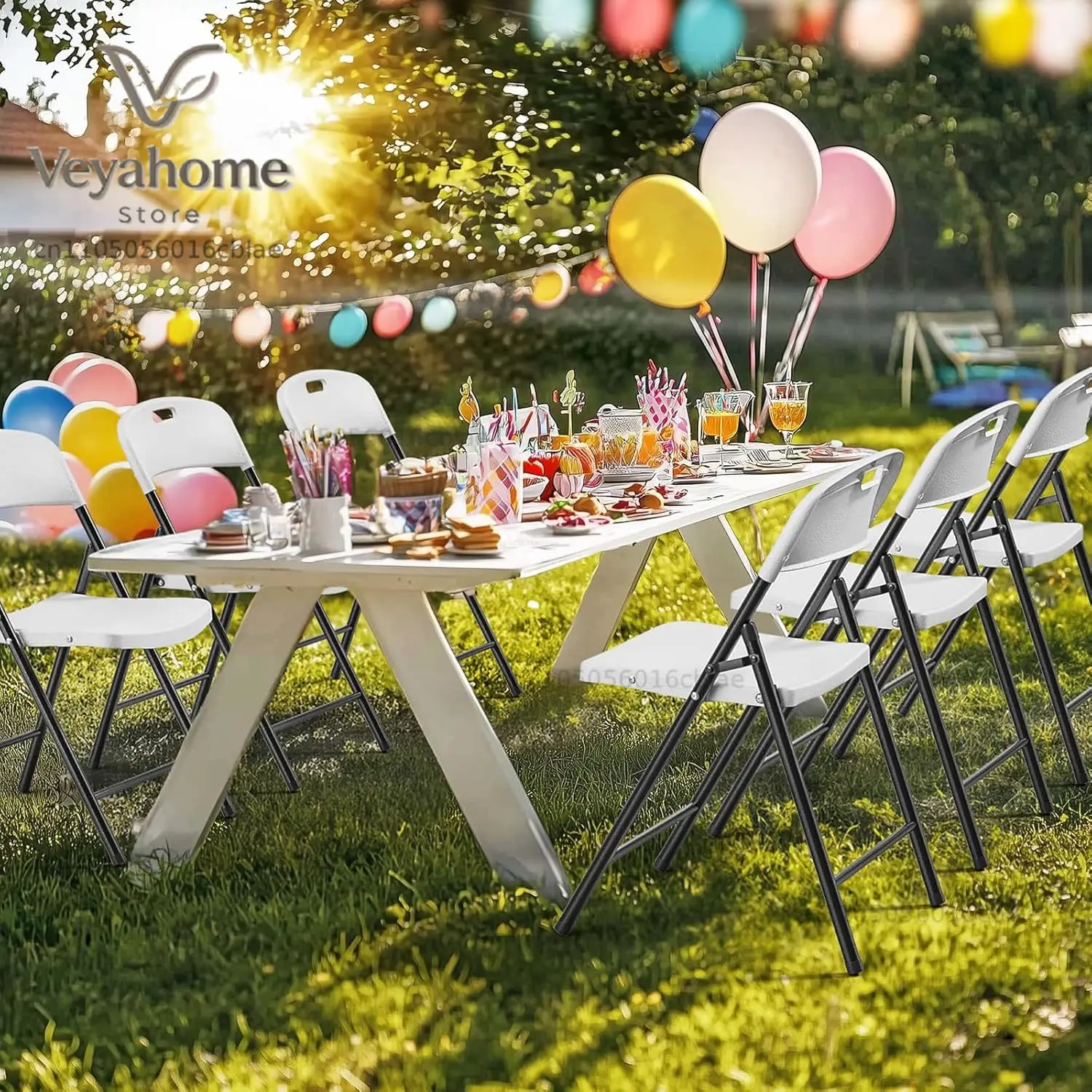 Plastic Folding Chairs, Portable Seat with Sturdy Steel Frame for Indoor & Outdoor Use, Perfect for, Customized