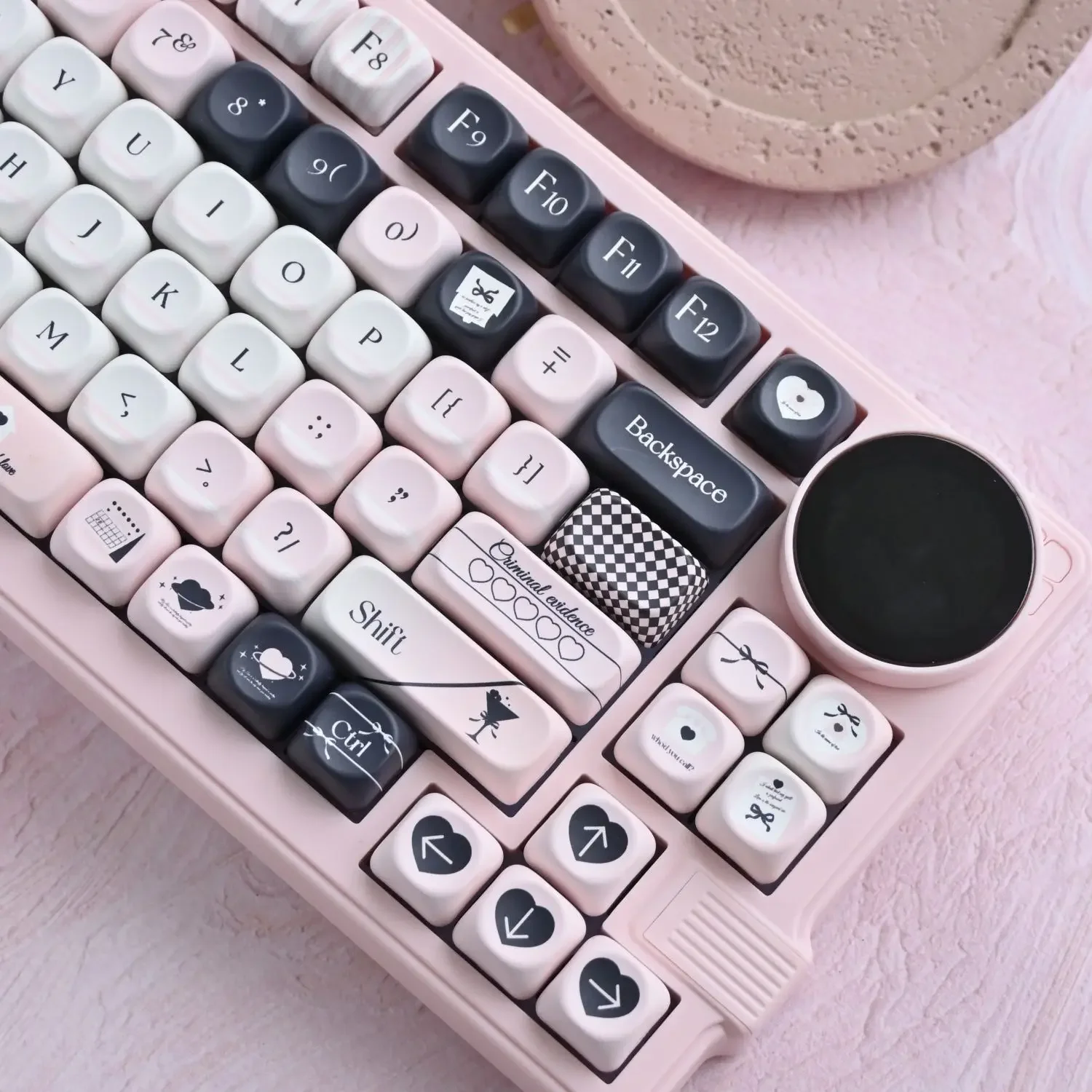 MOA Keycap PBT 118 Keys Thermal Sublimation Maiden Black & White for 60/64/84/98/108 Gaming Mechanical Keyboard MX Switch