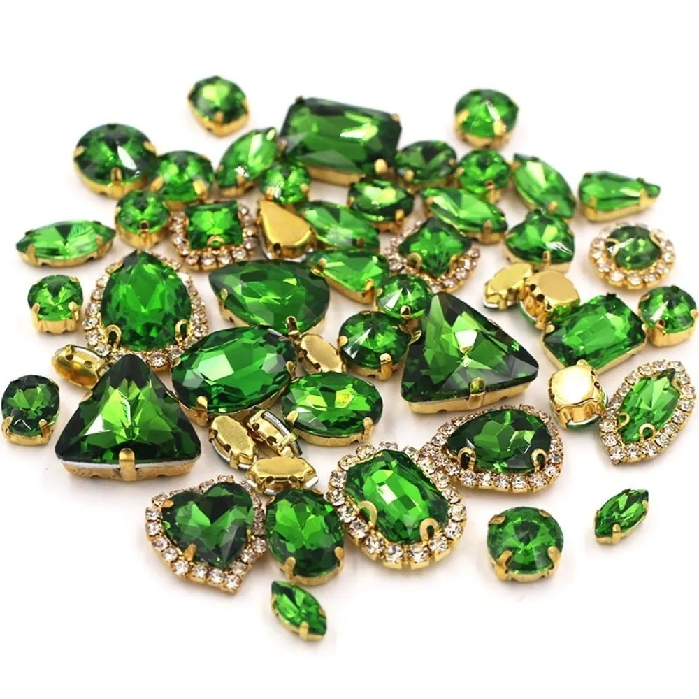50pcs Set Sparkling Multicolor Water Drop Rhinestone DIY Craft Mixed Claw Drill Buckle Crystal Buckle Accessory Making
