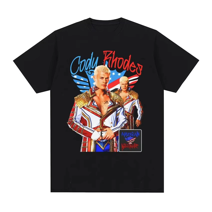 Funny Cody Rhodes The American Nightmare T Shirt Men Women Pure Cotton Wrestling Finished Story Vintage Tee Shirt Summer Clothes