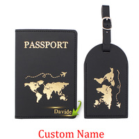 Customized Passport Cover Holder  Luggage Tag Women Men Portable Couple Suitcase Id Address Holder Letter Baggage Boarding Gifts