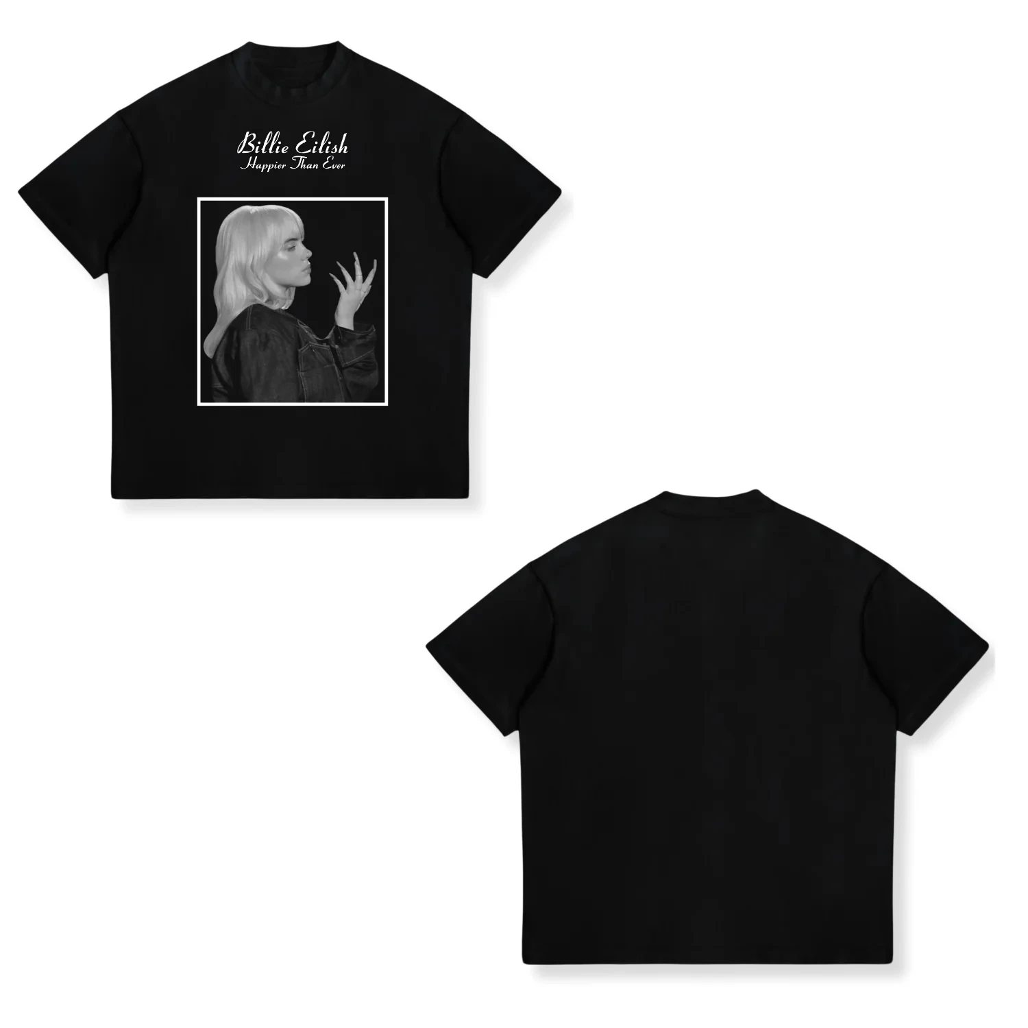 Hip Hop T Shirts with Billie Eilish Icon Lyric Collage Creative Inspired Graphic Featuring Pop Art for Fans Billie Eilish Unisex