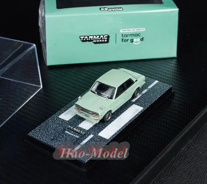 TW 1/64 For Datsun 510 Car Model Alloy Diecast Simulation Kids Toys Boys Birthday Gifts Hobby Display Collection Green