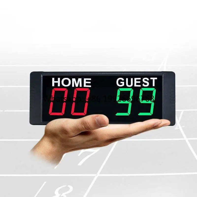 

Built-in Battery Mini Portable LED Digital Electronic Score Keeper 1.5inch Red Green Digit Magnetic Basketball Scoreboard