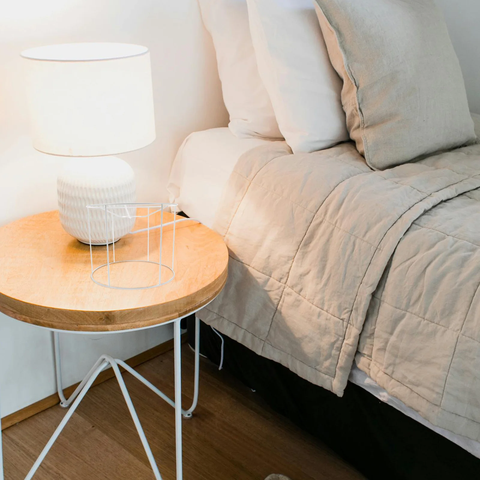 

Iron Round Lampshade Frame E27 Socket 28x28x21.8cm DIY Metal Lamp Shade Holder Table Lamp Pendant Light Frame Lampshade Frames