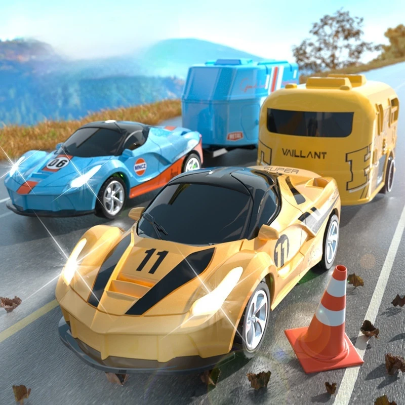 Coche en miniatura con control remoto a escala 1:64, diseño de deriva de luz fría con carcasa de aleación, vehículo de juguete de simulación para niños