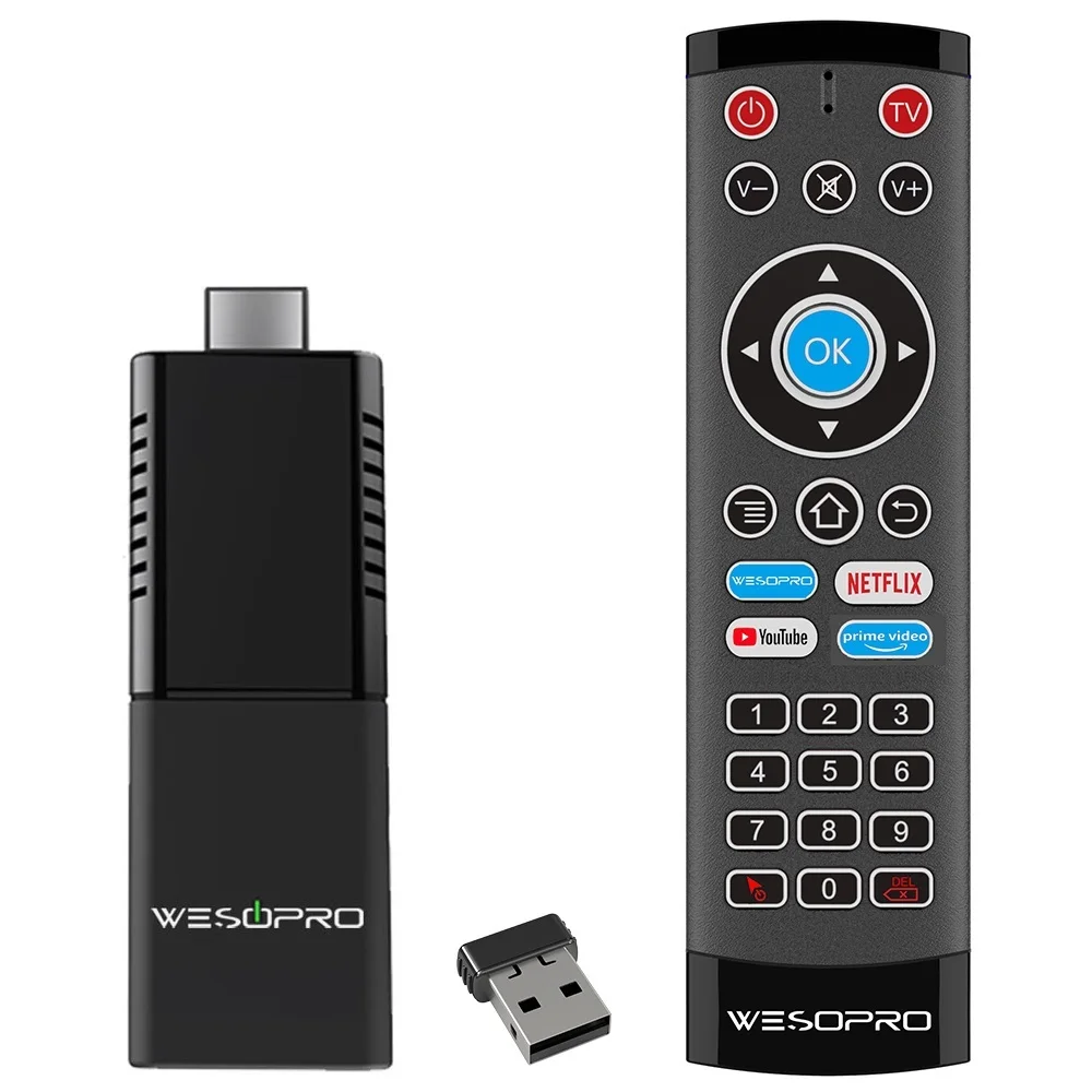 Top! Linux OS TV Stick 4K Global Version Smart TV Dongle with 2.4GHz 5.0GHz Dual Band WIFI Portable Streaming Media Player