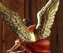 SanMiguel Arcangel Statue St Michael Statue in Colored Resin St Michael the Victoriously Archangel Over Satan Angel Decoration