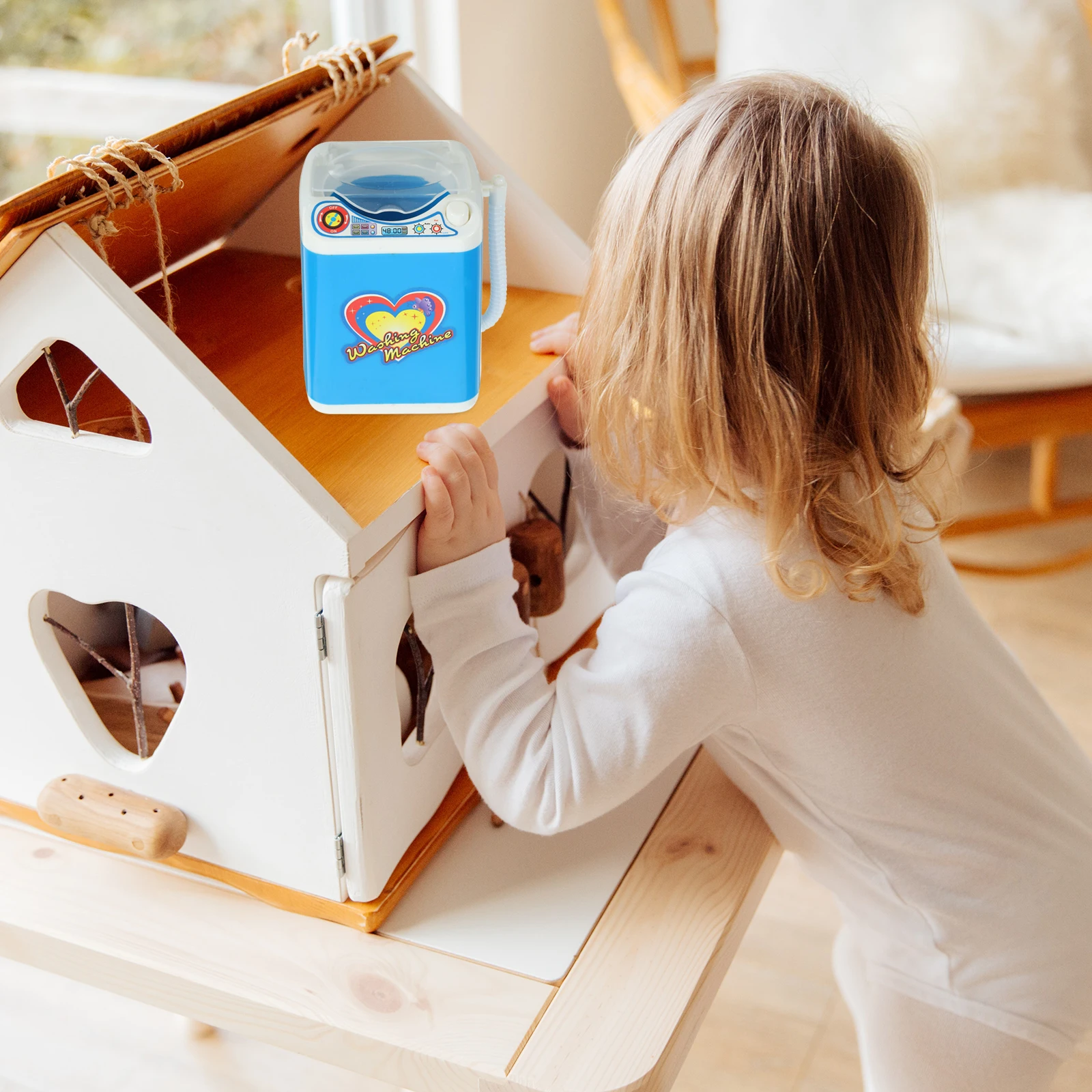 

Simulation Washing Machine Toy for Kids Electric Laundry Plaything Household Chores Educational Prop ABS Material Play
